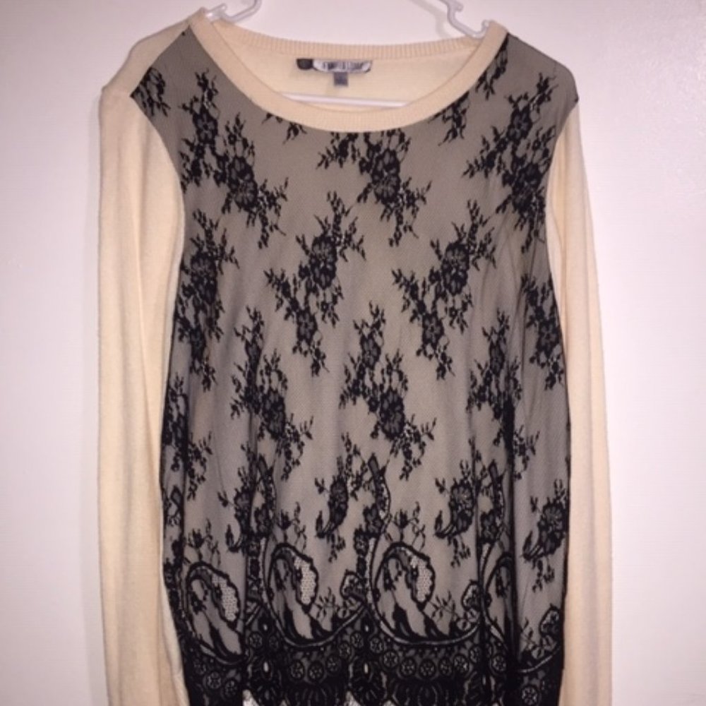 Women's Lace and Knit Top Large